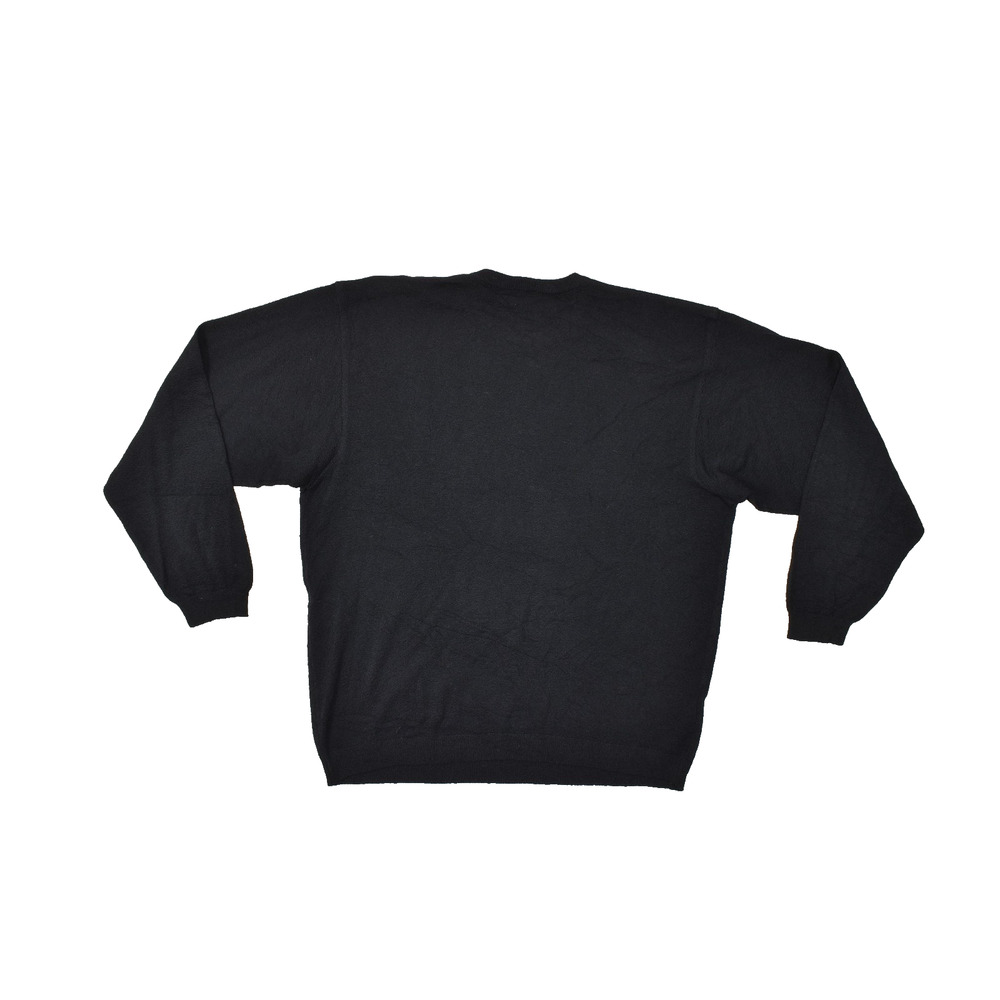 DALMINE Uomo Italy Black Pure New Wool Crewneck Sweater Men's Size L 52 - Picture 2 of 8